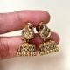 Handmade Brass Metal Jewellery Green Stone Jhumka Earrings
